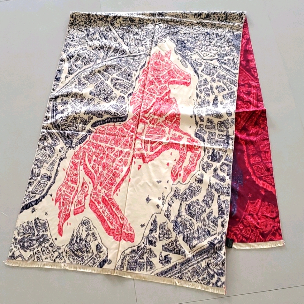 NWOT! Huge Cashmere Horse Scarf